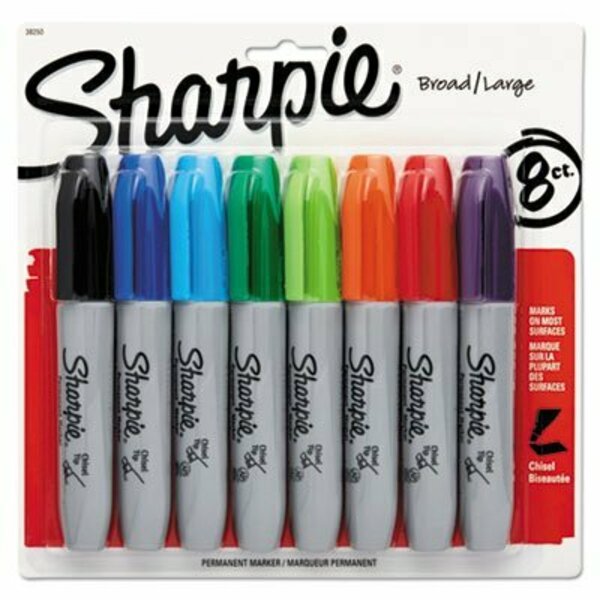 Sanford Sharpie, CHISEL TIP PERMANENT MARKER, MEDIUM, ASSORTED COLORS, 8 Pieces 38250PP